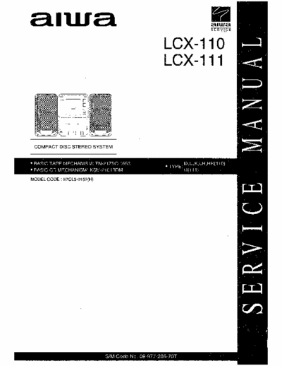 Aiwa LCX110EZ LCX111EZ Schematic diagram:LCX110EZ LCX111EZ,LCX-110EZ LCX-111EZ